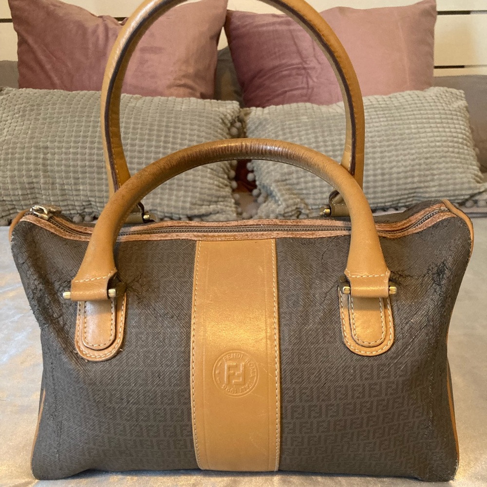 Authentic Vintage Fendi monogram handbag Boston